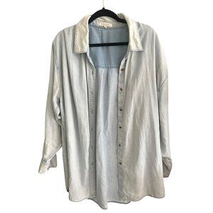 Favorite Daughter Boyfriend Denim Botton-Up Shirt XL